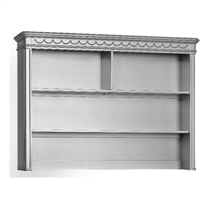Baby Cache Adelina Traditional Style Wood Hutch in Metallic Gray Finish