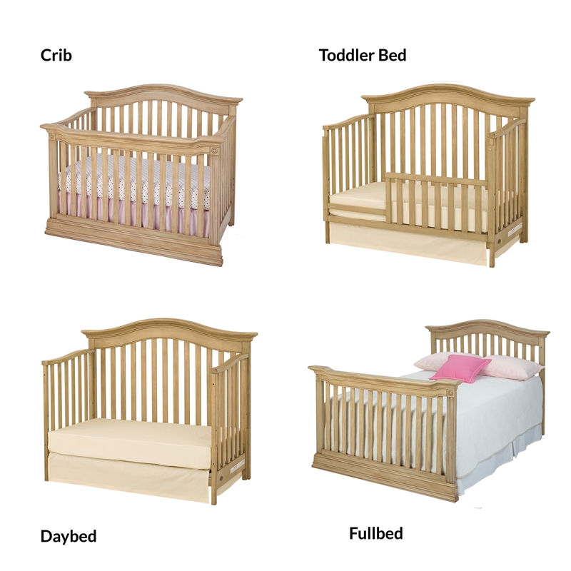Baby Cache Montana Traditional Wood 4-in-1 Convertible Crib in Driftwood