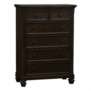 Baby Cache Glendale 6-Drawer Traditional Wood Chest in Charcoal Brown
