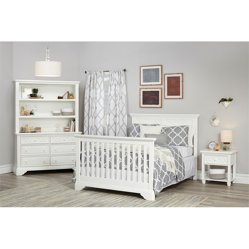 Baby Cache Haven Hill Traditional Wood Full Bed Conversion Kit in White Lace