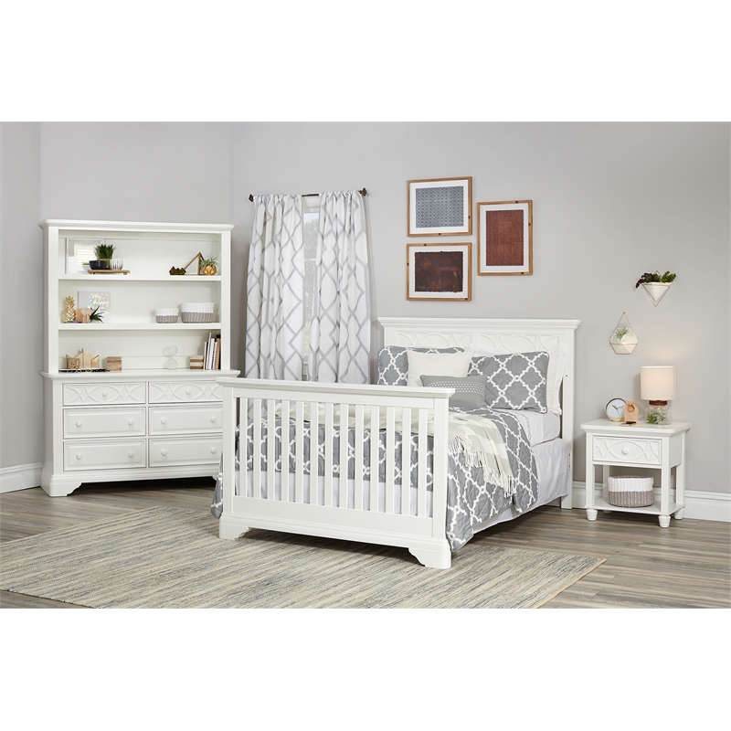 Baby Cache Haven Hill Traditional Wood Full Bed Conversion Kit in White Lace