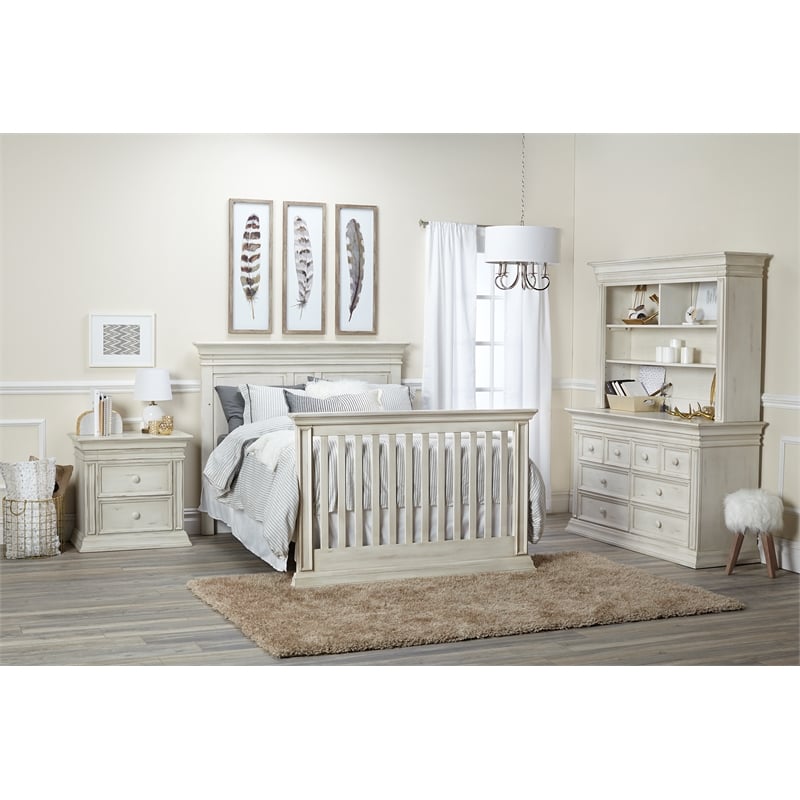 Baby Cache Vienna 4-in-1 Convertible Crib Antique White