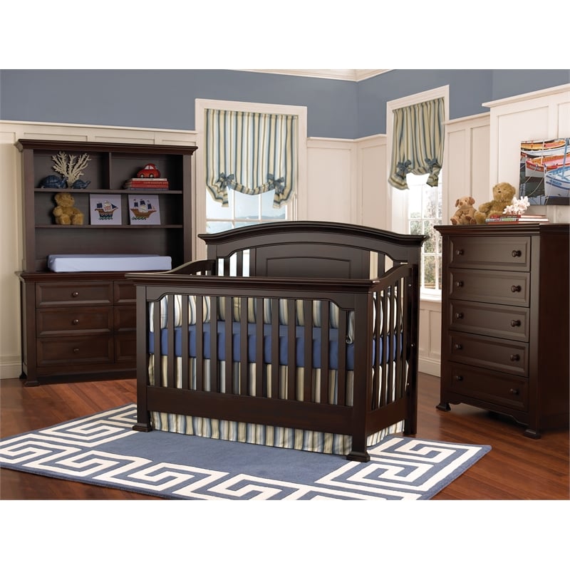 Centennial Medford Traditional Wood 4-in-1 Convertible Crib in Espresso
