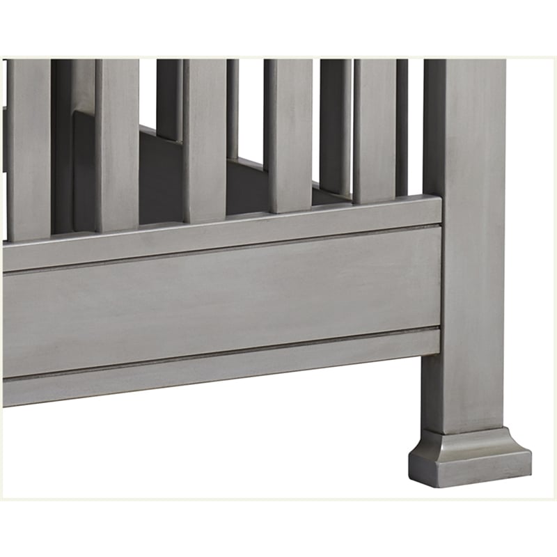 Centennial Medford Traditional Wood 4-in-1 Convertible Crib in Vintage Gray