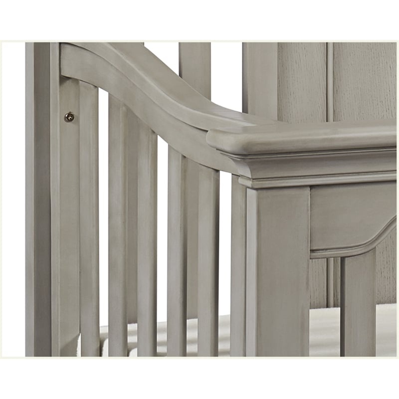 Centennial Medford Traditional Wood 4-in-1 Convertible Crib in Vintage Gray