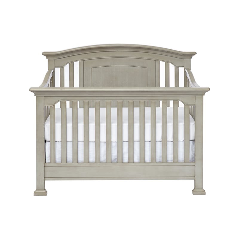 Centennial Medford Traditional Wood 4-in-1 Convertible Crib in Vintage Gray