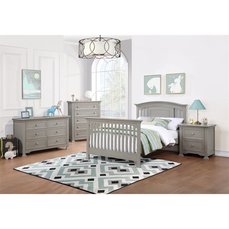 Centennial Medford Traditional Wood Nightstand in Vintage Gray