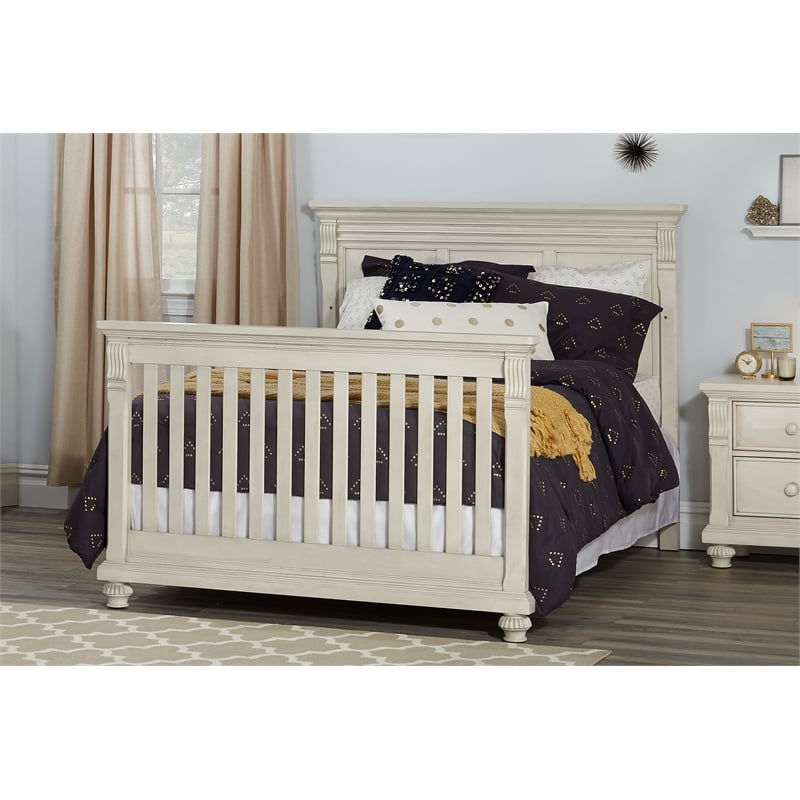 Kingsley Sedona Traditional Wood Full Bed Conversion Kit in Vintage Ivory