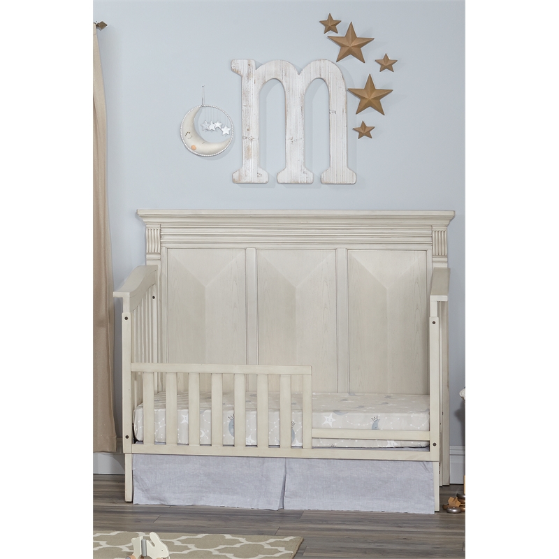 Kingsley Sedona Traditional Wood Toddler Guard Rail in Vintage Ivory