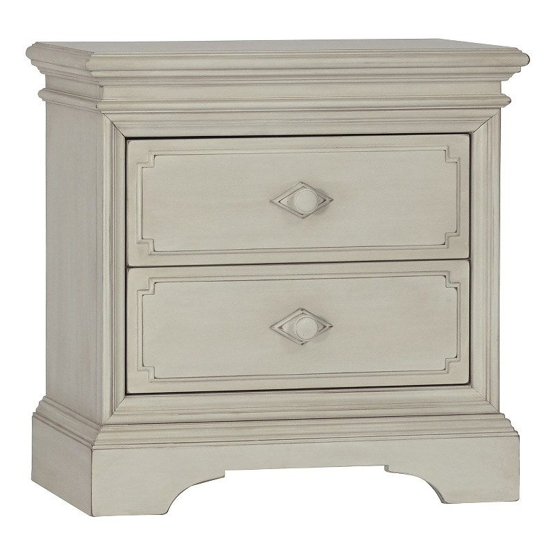 Kingsley Amherst Traditional Wood Nightstand in Antique White