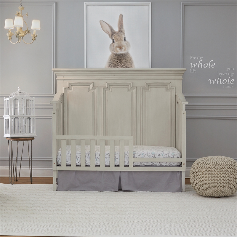 Kingsley Amherst Traditional Wood Toddler Guard Rail in Antique White