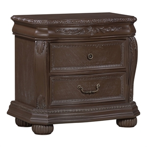 Kingsley Wessex 2 Drawer Nightstand Euro Truffle