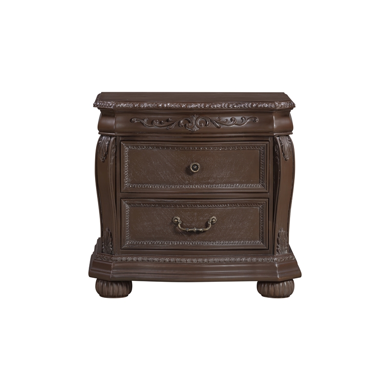Kingsley Wessex 2 Drawer Nightstand Euro Truffle