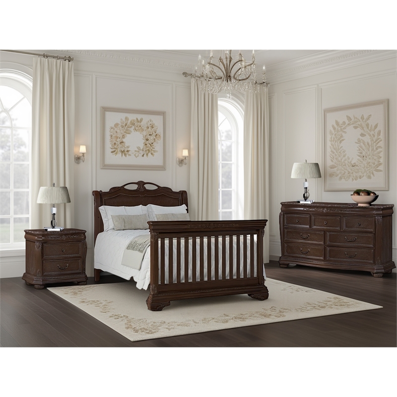 Kingsley Wessex 2 Drawer Nightstand Euro Truffle
