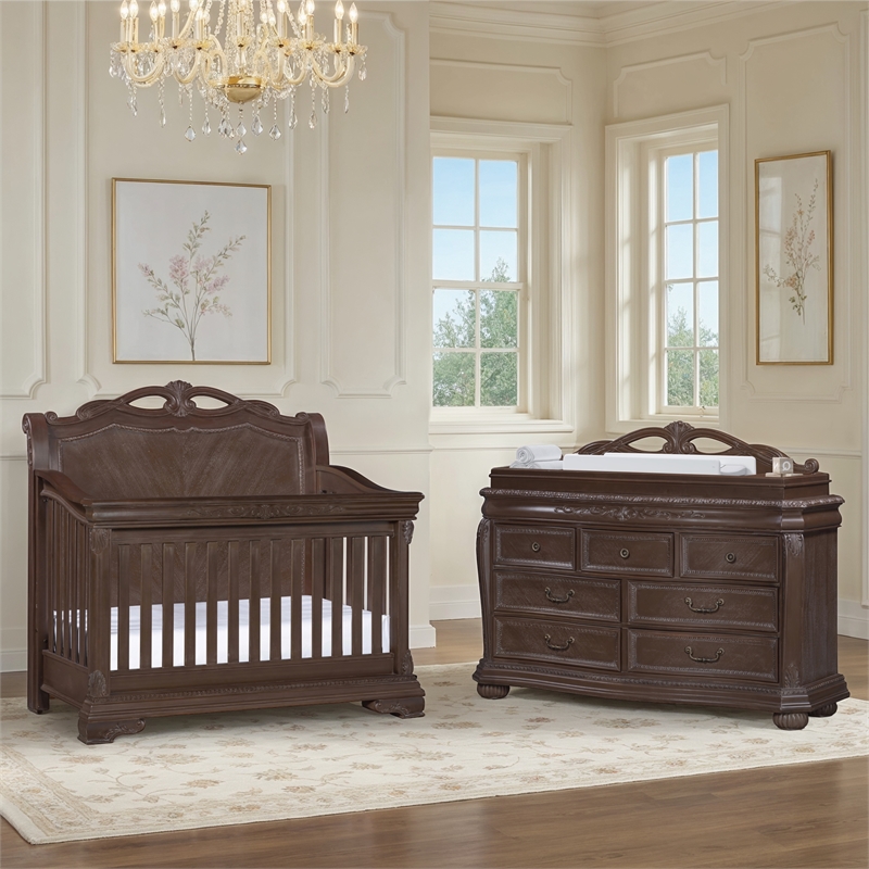 Kingsley Wessex 7 Drawer Double Dresser Euro Truffle
