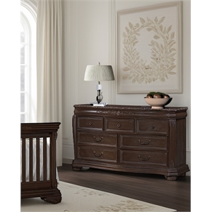 Kingsley Wessex 7 Drawer Double Dresser Euro Truffle