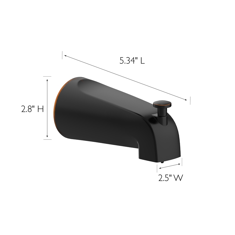 Slip-On Metal Tub Diverter Spout in Oil-Rubbed Bronze