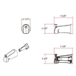 Slip-On Metal Tub Diverter Spout in Silver Satin Nickel