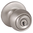 Brass Ball Silver Satin Nickel Keyed Entry Door Knob