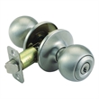 Brass Ball Silver Satin Nickel Keyed Entry Door Knob