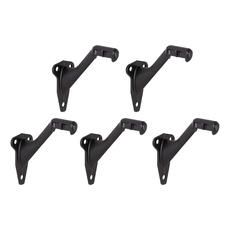 Metal Handrail Bracket in Matte Black 5-Pack