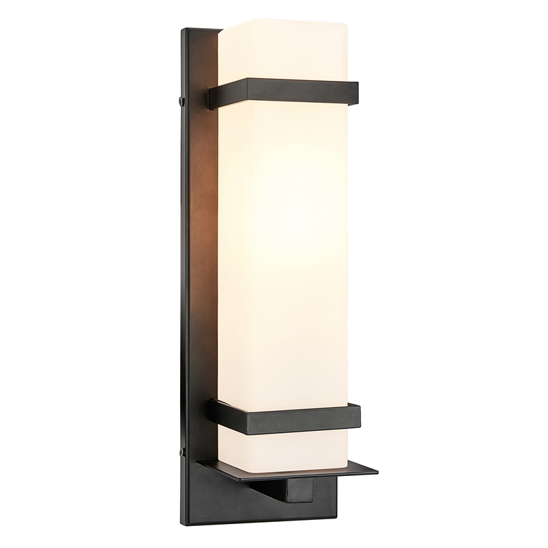 Davis Contemporary Modern Indoor/Outdoor Metal Wall Light in Matte Black