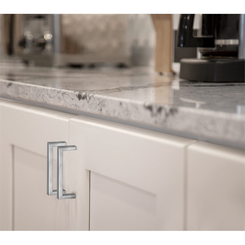 Portico 3.8-Inch Center-to-Center Stainless Steel Silver Cabinet Pulls in 5-Pack