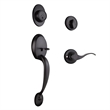 Coventry Brass Door Handleset with Lever and Deadbolt in Black