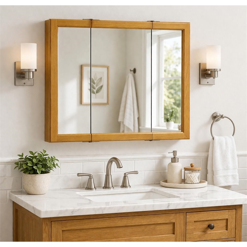 Claremont Wood Medicine Cabinet in Honey Oak 36-Inch