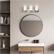 Penn Stainless Steel Vanity Light in Silver Satin Nickel 3-Light