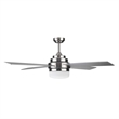 Cali 52-Inch LED Stainless Steel Ceiling Fan in Silver Nickel w/ Remote Control