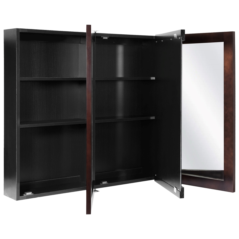 Ventura 48-Inch Assembled Wood Framed Medicine Cabinet Mirror in Espresso