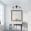 Gracelyn Vanity Light with Clear Seedy Glass in Matte Black 3-Light