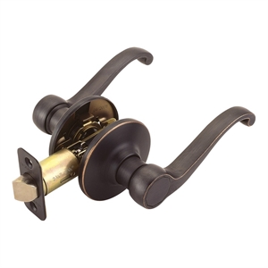 Scroll Passage Hall and Closet Brass Door Lever in Oil Rubbed Bronze