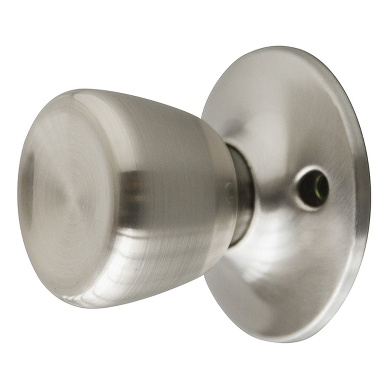 Terrace Dummy Silver Brass Reversible Door Knob in Satin Nickel