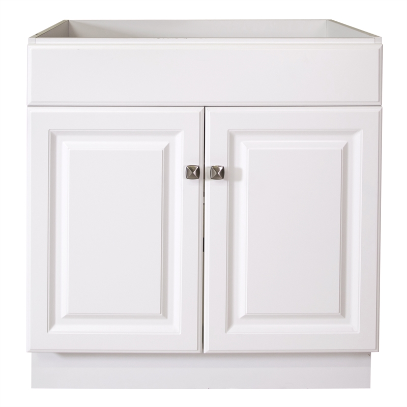 Wyndham 2-Door Ready to Assemble Wood Vanity Base in White 30-Inch