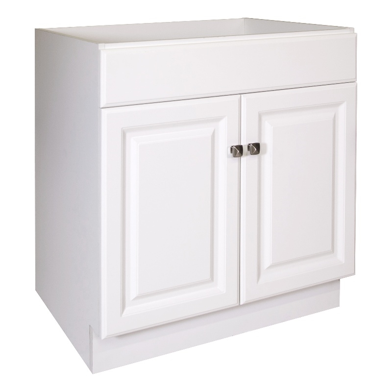 Wyndham 2-Door Ready to Assemble Wood Vanity Base in White 30-Inch