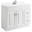 Wyndham 36-Inch 2-Door Bathroom Wood Vanity Without Top in White