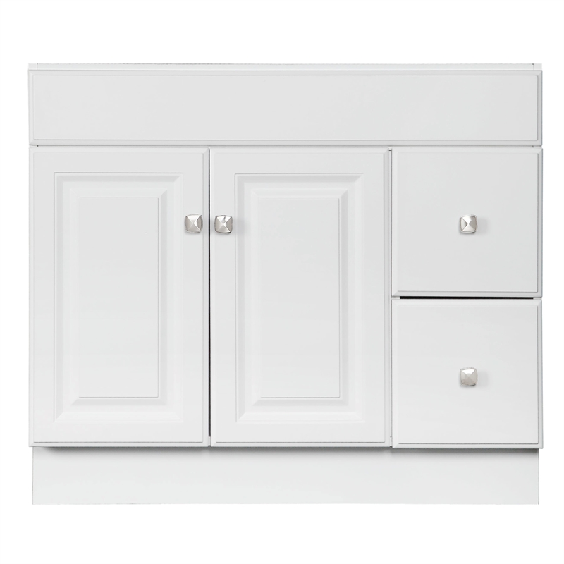 Wyndham 36-Inch 2-Door Bathroom Wood Vanity Without Top in White