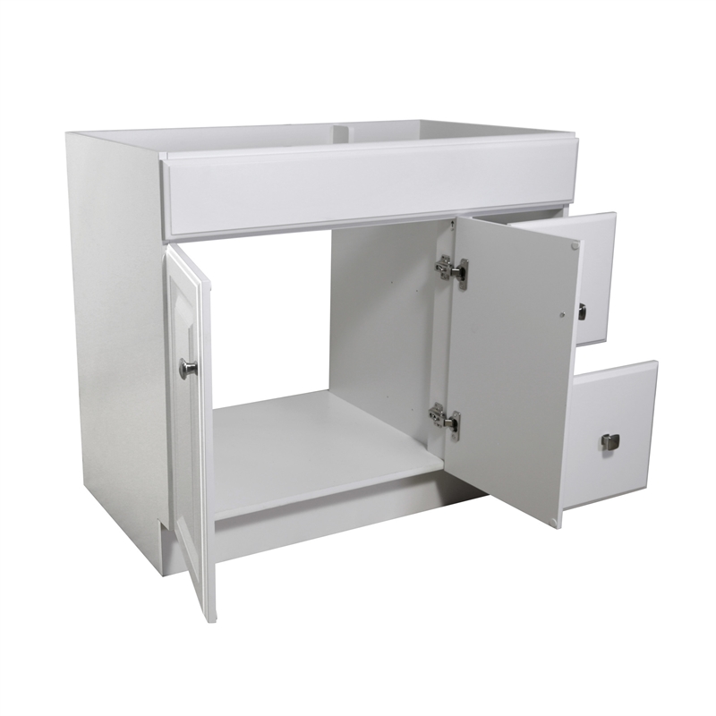 Wyndham 36-Inch 2-Door Bathroom Wood Vanity Without Top in White