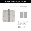 3.5-Inch Stainless Steel Door Hinges in Silver Satin Nickel 10-Pack