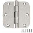 3.5-Inch Stainless Steel Door Hinges in Silver Satin Nickel 10-Pack