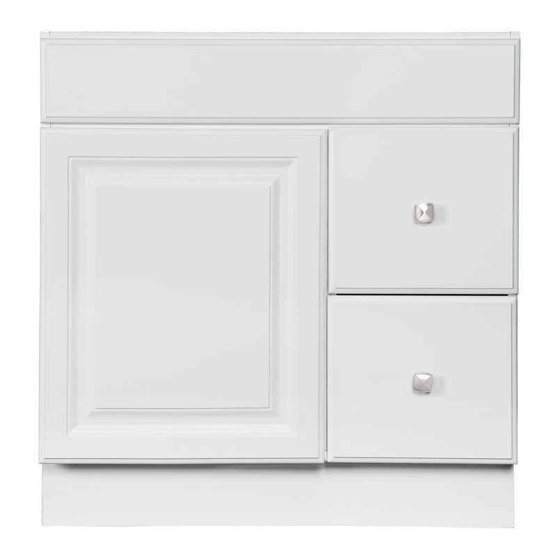 Wyndham Ready to Assemble Wood Vanity Cabinet Without Top in White 30-Inch