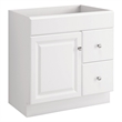 Wyndham Ready to Assemble Wood Vanity Cabinet Without Top in White 30-Inch