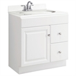 Wyndham Ready to Assemble Wood Vanity Cabinet Without Top in White 30-Inch