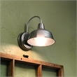 Mason Indoor/Outdoor Silver Stainless Steel Wall Light in Galvanized Paint