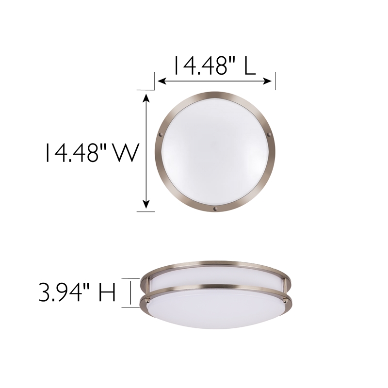Ripon Integrated LED Silver Stainless Steel Ceiling Light in Satin Nickel