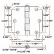 Radius Oil-Rubbed Bronze 6-Hole Stainless Steel Door Hinge 3-Pack