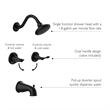 Oakmont 2-Handle Brass Shower Trim with Valve in Matte Black