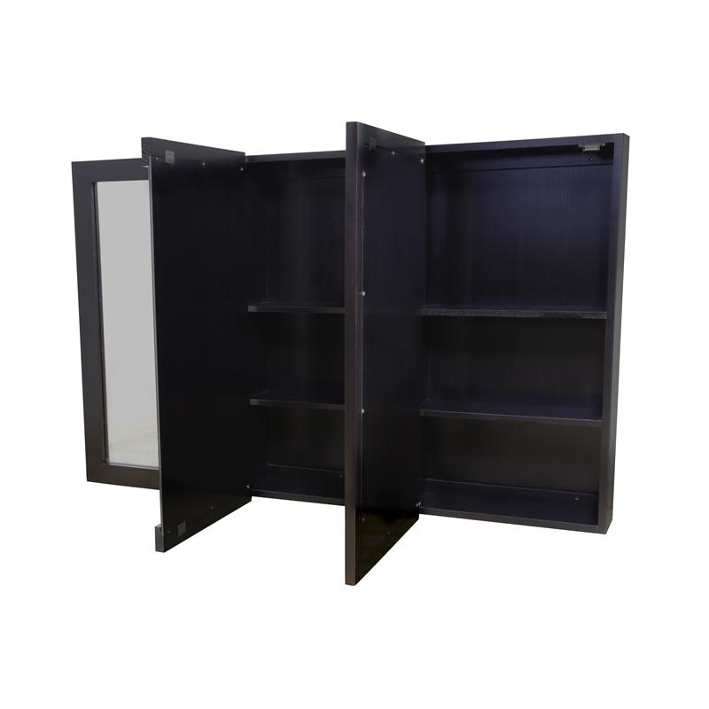 Ventura 30-Inch Assembled Bathroom Medicine Wood Cabinet in Espresso
